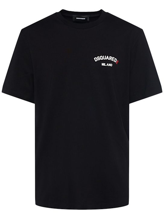 Dsquared2: Regular fit cotton t-shirt - men_0 | Luisa Via Roma