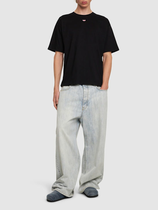 Diesel: Embroidered logo t-shirt - men_1 | Luisa Via Roma