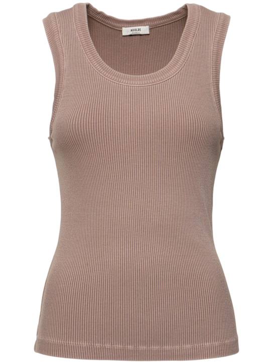 Agolde: Poppy cotton blend jersey tank top - women_0 | Luisa Via Roma