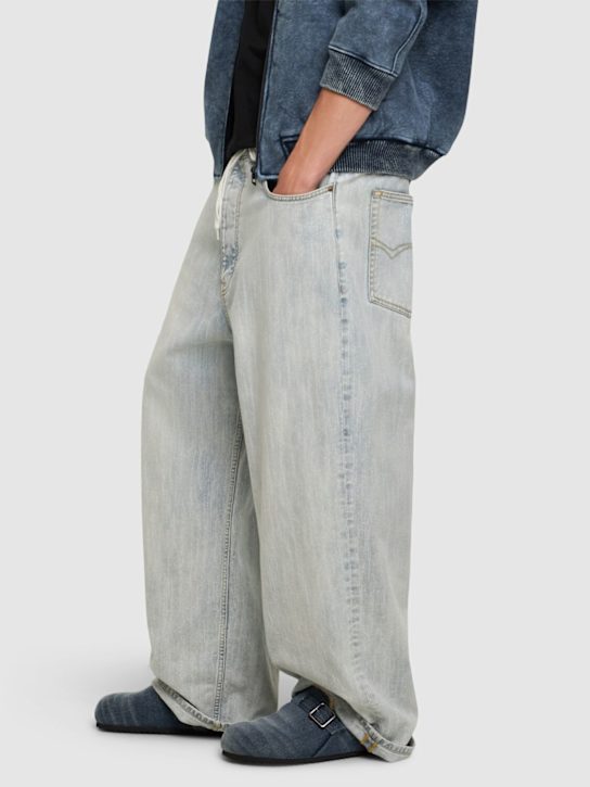 Diesel: Woodstock cotton denim mules - men_1 | Luisa Via Roma