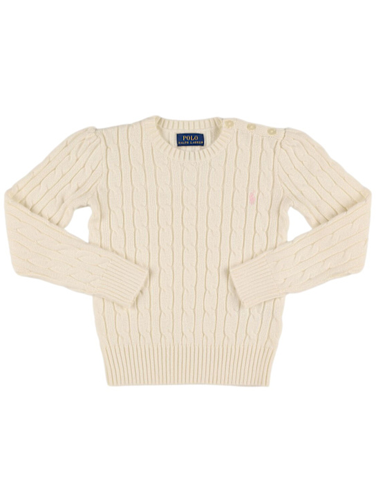 Polo Ralph Lauren: Maglia in cotone a trecce - kids-girls_0 | Luisa Via Roma