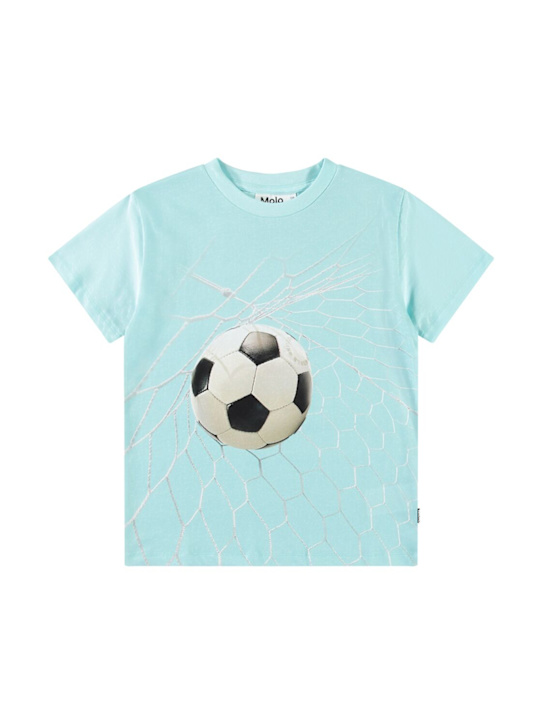 Molo: T-shirt in jersey di cotone stampato - kids-boys_0 | Luisa Via Roma