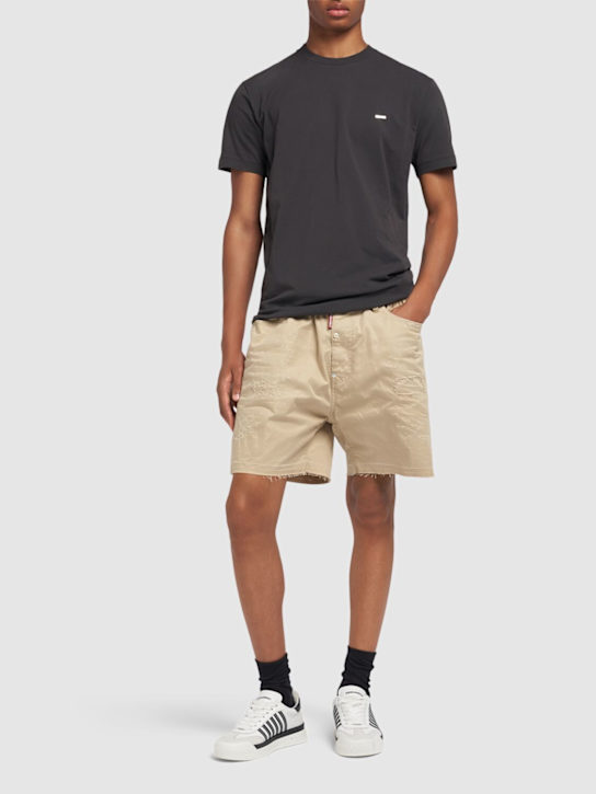 Dsquared2: Shorts Big Brother in cotone strappato - men_1 | Luisa Via Roma
