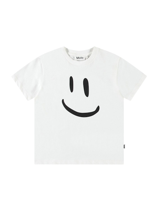 Molo: Printed organic cotton t-shirt - White - kids-boys_0 | Luisa Via Roma