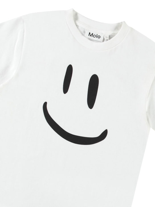 Molo: Printed organic cotton t-shirt - White - kids-boys_1 | Luisa Via Roma