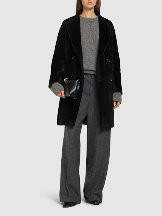 'S Max Mara: Roseto wool teddy short coat - women_1 | Luisa Via Roma