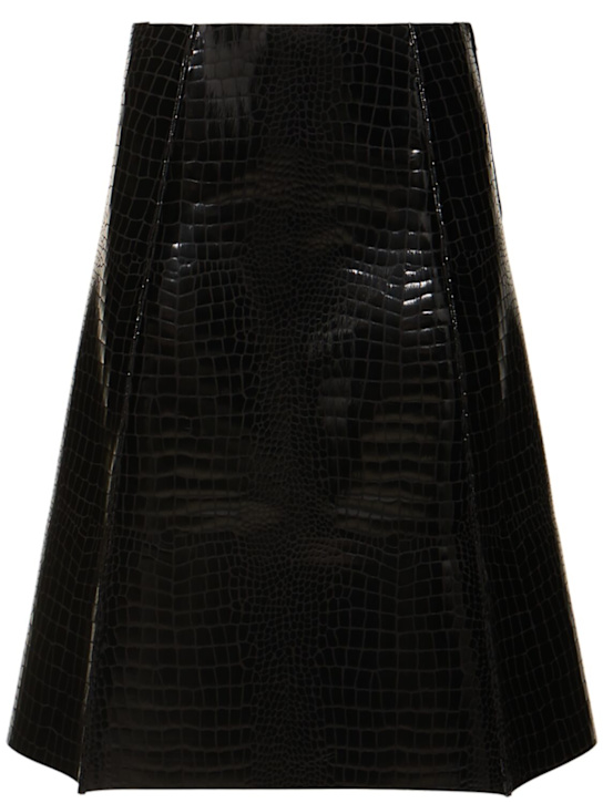 Tory Burch: Angle croc embossed midi skirt - women_0 | Luisa Via Roma