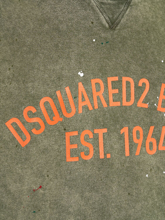 Dsquared2: Cypro fit crewneck sweatshirt - Military Green - men_4 | Luisa Via Roma