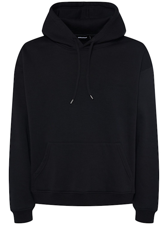 Dsquared2: Relax fit sweatshirt hoodie - Black - men_0 | Luisa Via Roma