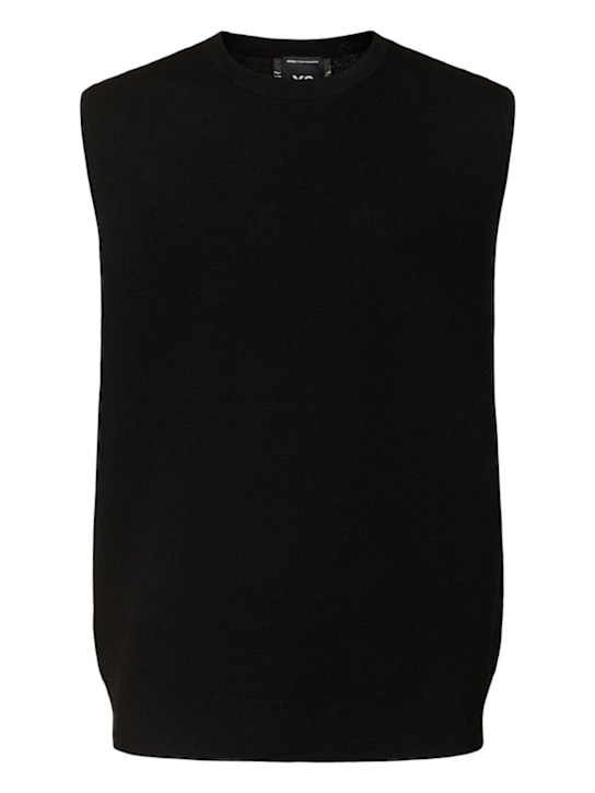 Y-3: Wool blend knit vest - men_0 | Luisa Via Roma