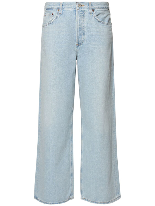 Agolde: Low slung baggy jeans - Light Blue - women_0 | Luisa Via Roma