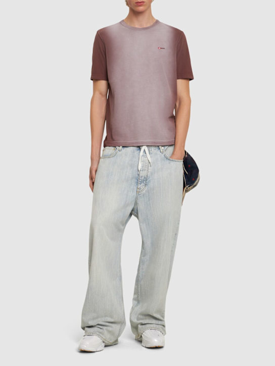 Diesel: Bleached t-shirt w/logo - men_1 | Luisa Via Roma