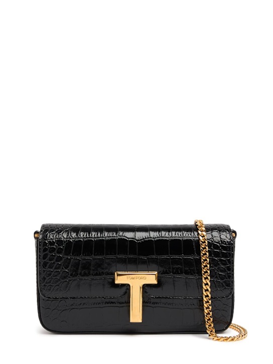 Tom Ford: Mini embossed shiny leather bag - women_0 | Luisa Via Roma