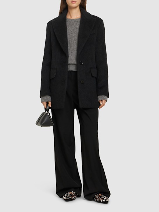 MSGM: Manteau court en laine mélangée boutonnage simple - women_1 | Luisa Via Roma