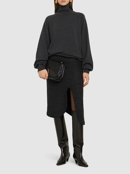 Victoria Beckham: ウールパデッドチューブスカート - グレー - women_1 | Luisa Via Roma