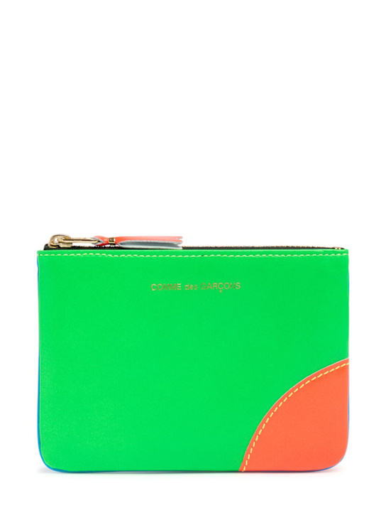 Comme des Garçons Wallet: Super Neon leather wallet - women_0 | Luisa Via Roma