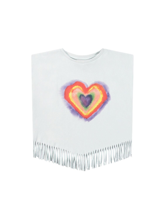 Molo: Printed organic cotton top - White - kids-girls_0 | Luisa Via Roma