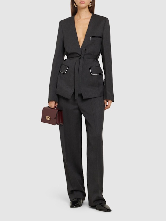 Victoria Beckham: ハイウエストウールテーラードパンツ - women_1 | Luisa Via Roma