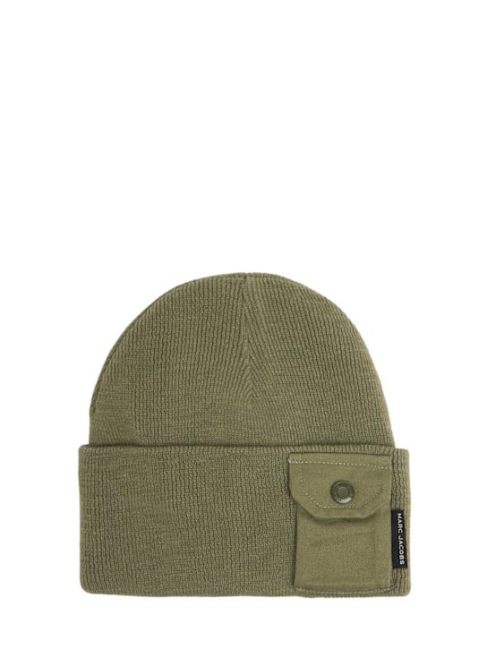 Marc Jacobs: Poly blend knit beanie - Khaki - kids-boys_0 | Luisa Via Roma