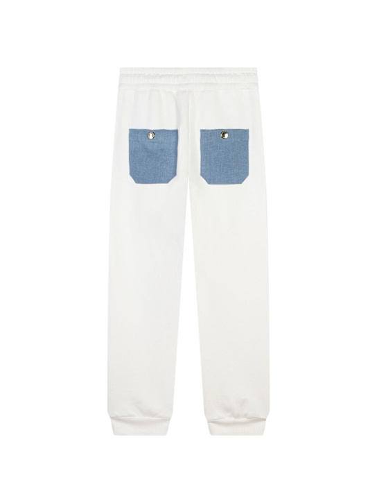 Chloé: コットンジャージースウェットパンツ - ホワイト - kids-girls_1 | Luisa Via Roma