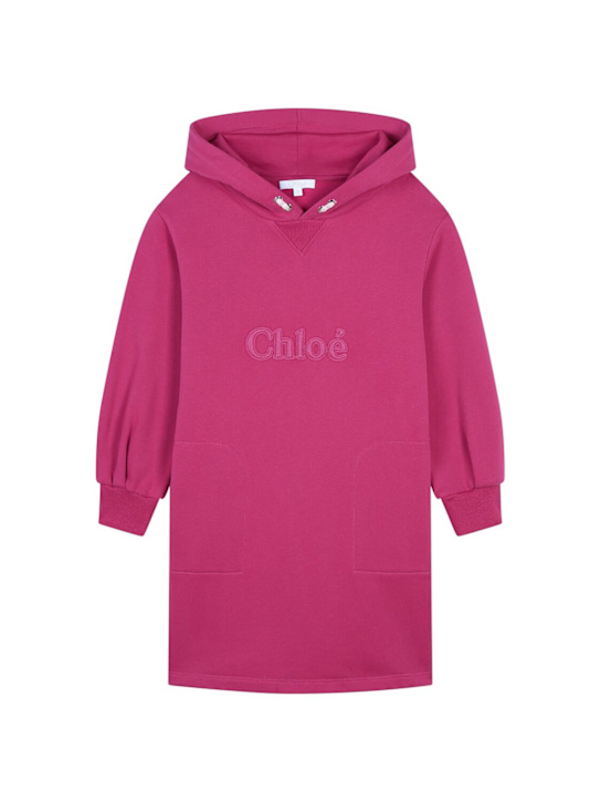 Chloé: コットンジャージーワンピース - フクシャ - kids-girls_0 | Luisa Via Roma