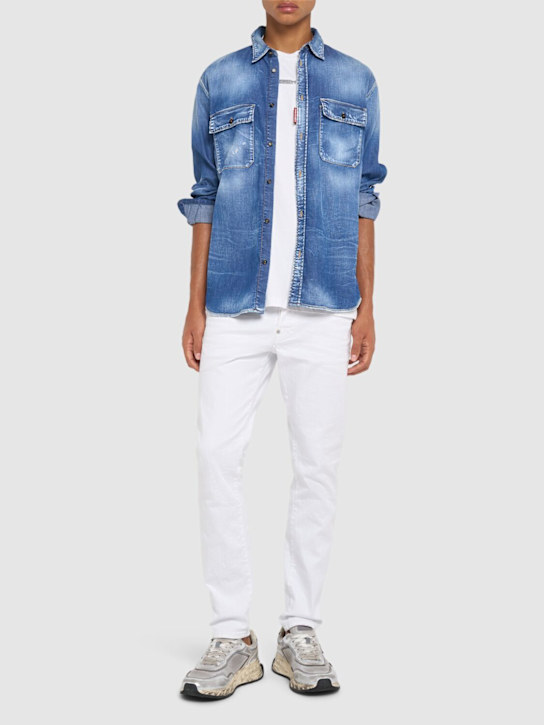 Dsquared2: Worker stretch cotton shirt - men_1 | Luisa Via Roma