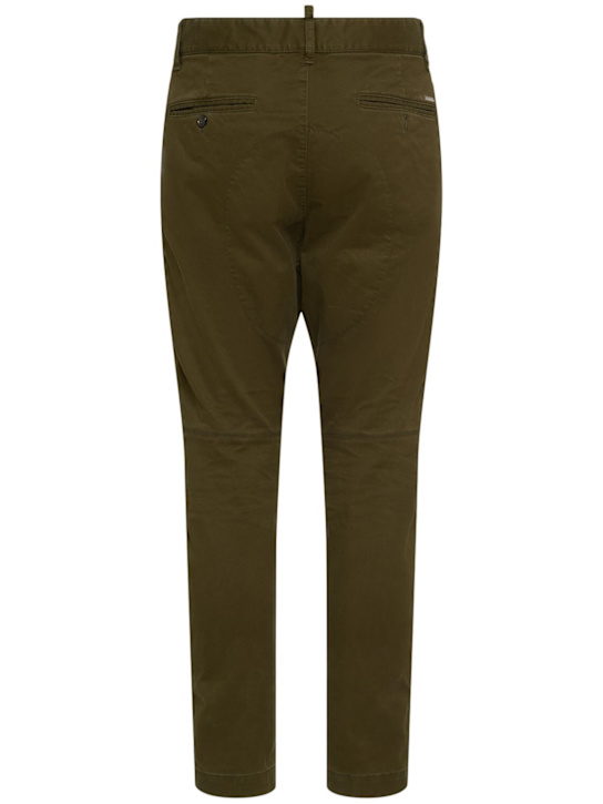 Dsquared2: Sexy stretch cotton chino pants - Military Green - men_3 | Luisa Via Roma