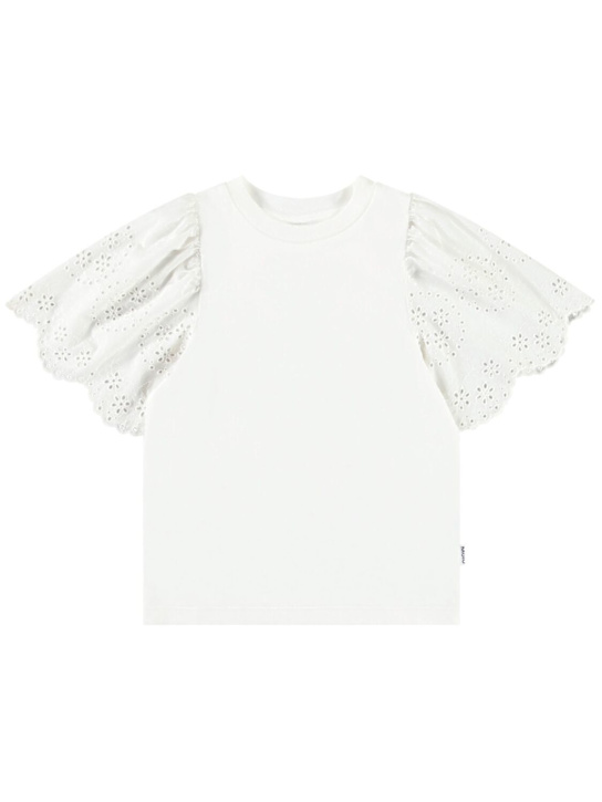 Molo: T-shirt in cotone organico - Bianco - kids-girls_0 | Luisa Via Roma