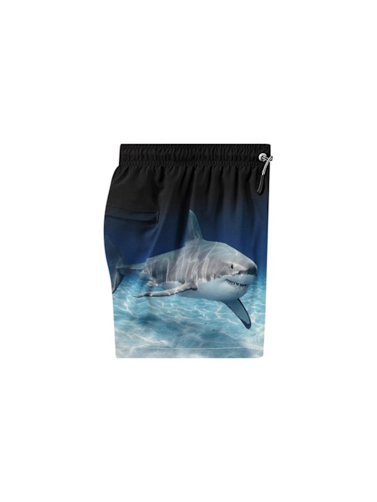 Molo: Printed recycled nylon swim shorts - kids-boys_1 | Luisa Via Roma