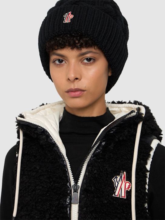Moncler Grenoble: Virgin wool beanie - women_1 | Luisa Via Roma