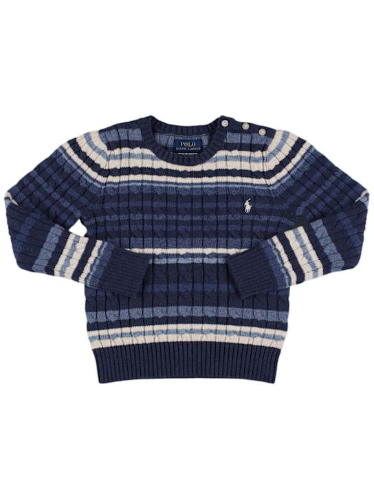 Polo Ralph Lauren: Pullover aus Wollmischstrick mit Logo - kids-girls_0 | Luisa Via Roma