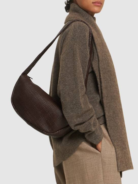 St. Agni: Woven Crescent leather shoulder bag - women_1 | Luisa Via Roma