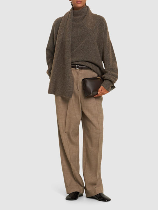 Toteme: Draped scarf wool blend knit sweater - women_1 | Luisa Via Roma
