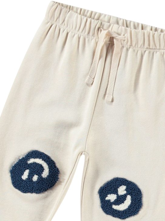 Molo: Organic cotton sweatpants - White/Blue - kids-boys_1 | Luisa Via Roma
