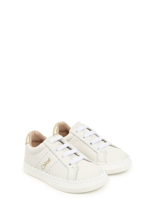Chloé: レザースニーカー - kids-girls_1 | Luisa Via Roma