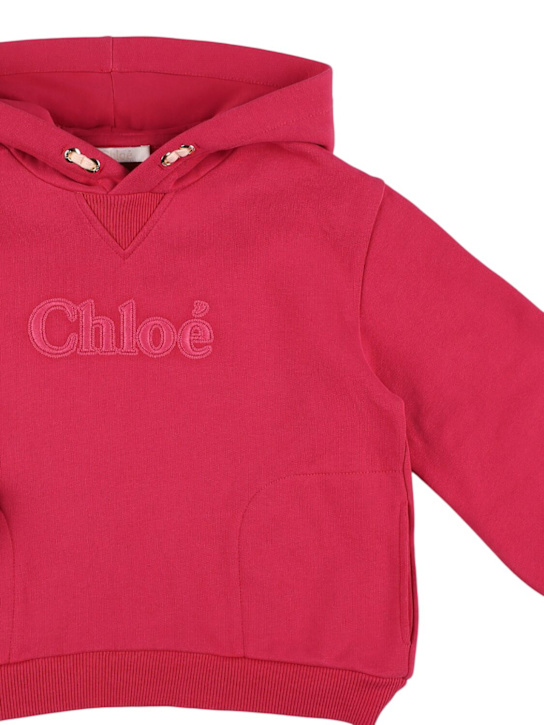 Chloé: Felpa in cotone con cappuccio - kids-girls_1 | Luisa Via Roma