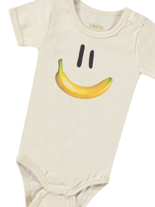 Molo: Body in jersey di misto cotone stampato - Bianco - kids-girls_1 | Luisa Via Roma