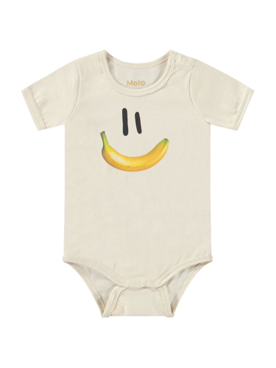 Molo: Body in jersey di misto cotone stampato - Bianco - kids-girls_0 | Luisa Via Roma