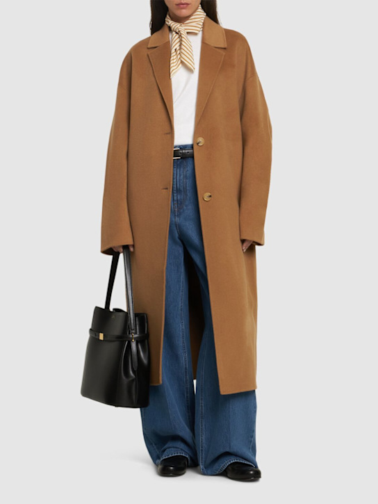 Toteme: Doublé Cocoon wool coat - Camel - women_1 | Luisa Via Roma