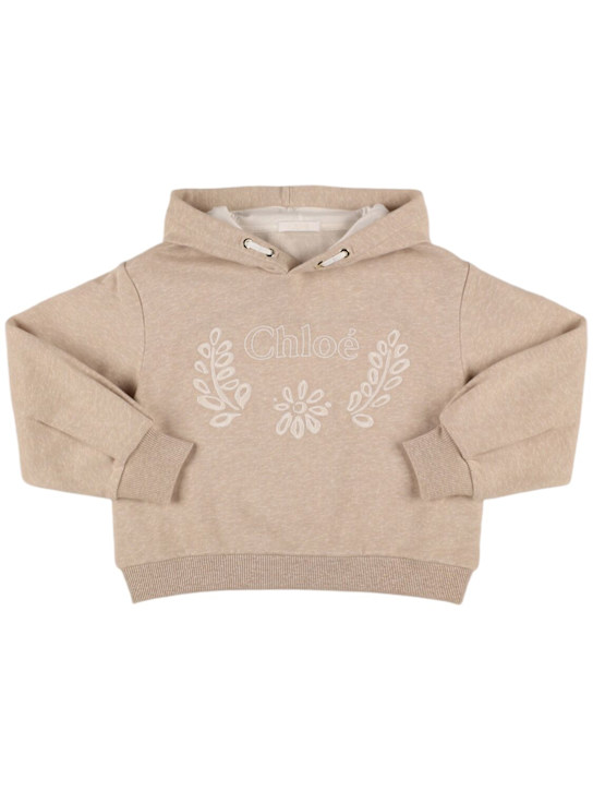 Chloé: コットンフーデッドセーター - kids-girls_0 | Luisa Via Roma