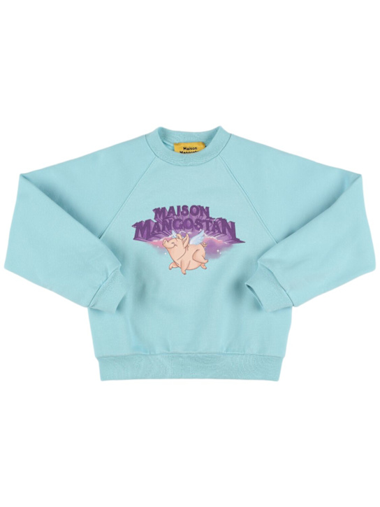 Maison Mangostan: コットンスウェットシャツ - kids-girls_0 | Luisa Via Roma