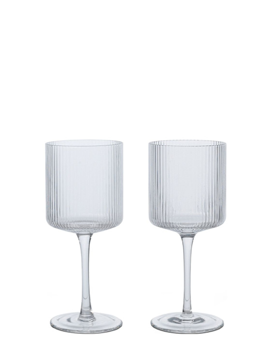 Ferm Living: Set of 2 Ripple white wine glasses - ecraft_0 | Luisa Via Roma
