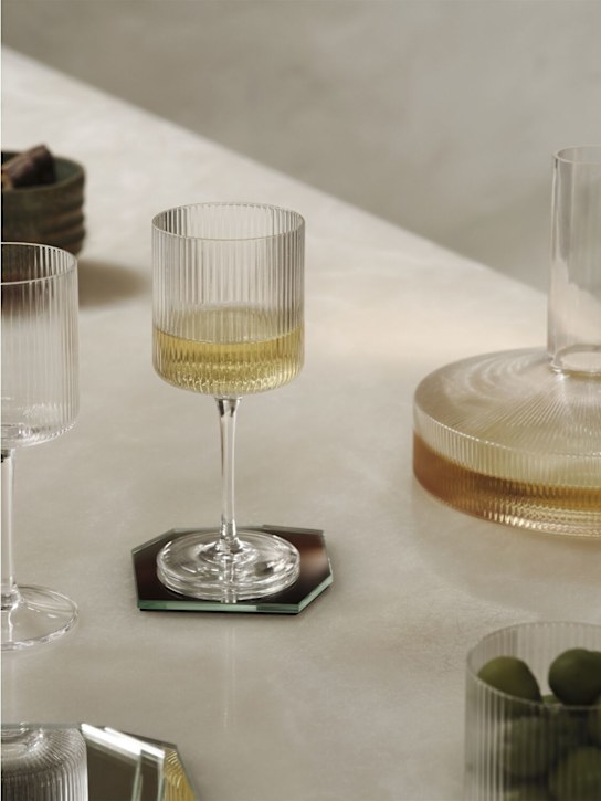 Ferm Living: Set of 2 Ripple white wine glasses - ecraft_1 | Luisa Via Roma
