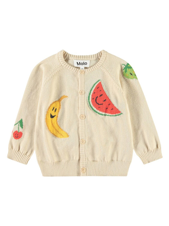 Molo: ジャカードニット オーガニックコットンカーディガン - kids-girls_0 | Luisa Via Roma