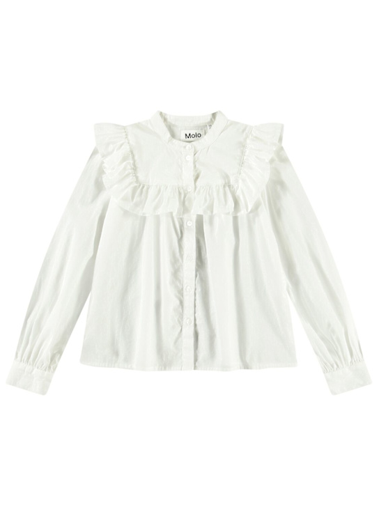 Molo: フリルコットンポプリンシャツ - kids-girls_0 | Luisa Via Roma