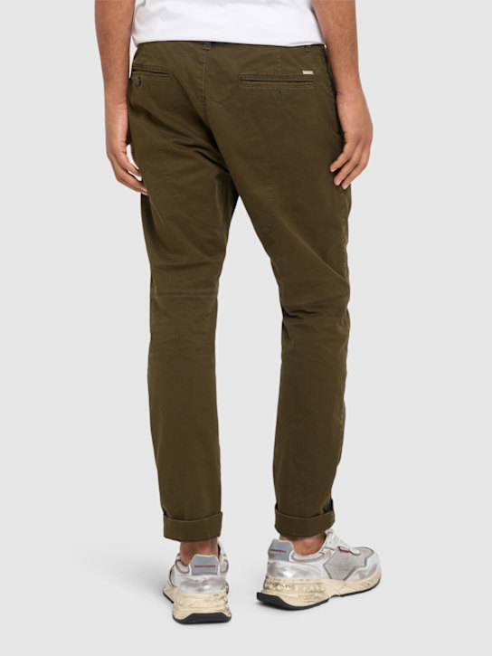Dsquared2: Sexy stretch cotton chino pants - Military Green - men_2 | Luisa Via Roma