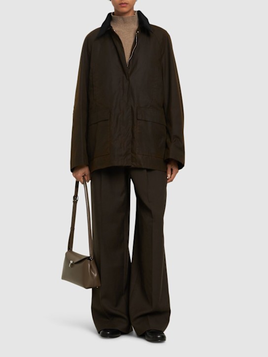 Toteme: Country waxed organic cotton jacket - Brown - women_1 | Luisa Via Roma