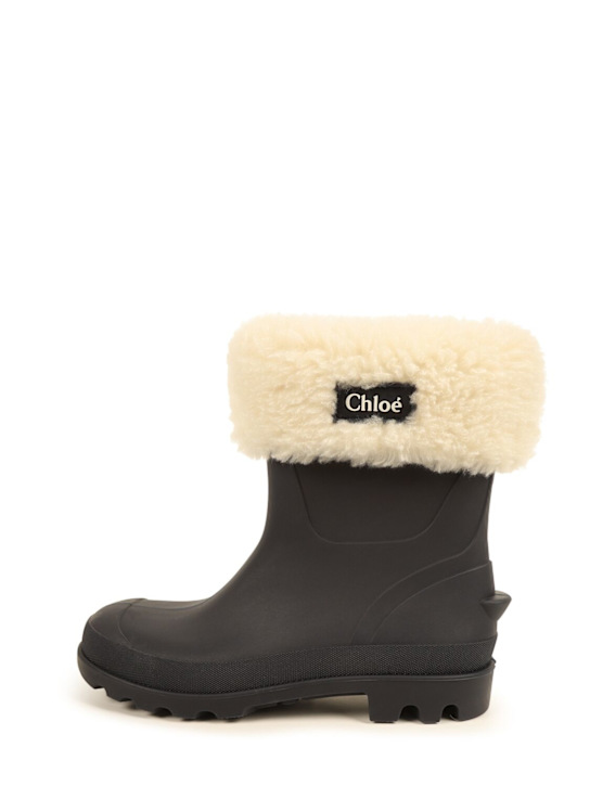 Chloé: Stivali antipioggia con pelliccia sintetica - kids-girls_0 | Luisa Via Roma