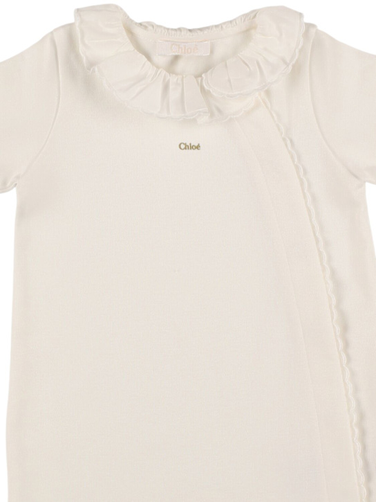 Chloé: Tutina e 2 bavaglini in cotone organico - kids-girls_1 | Luisa Via Roma