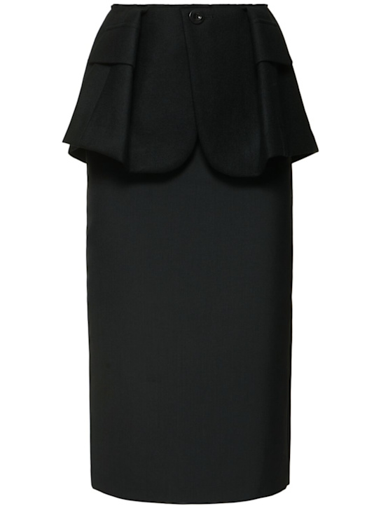 Sacai: Gonna midi in lana melton - women_0 | Luisa Via Roma